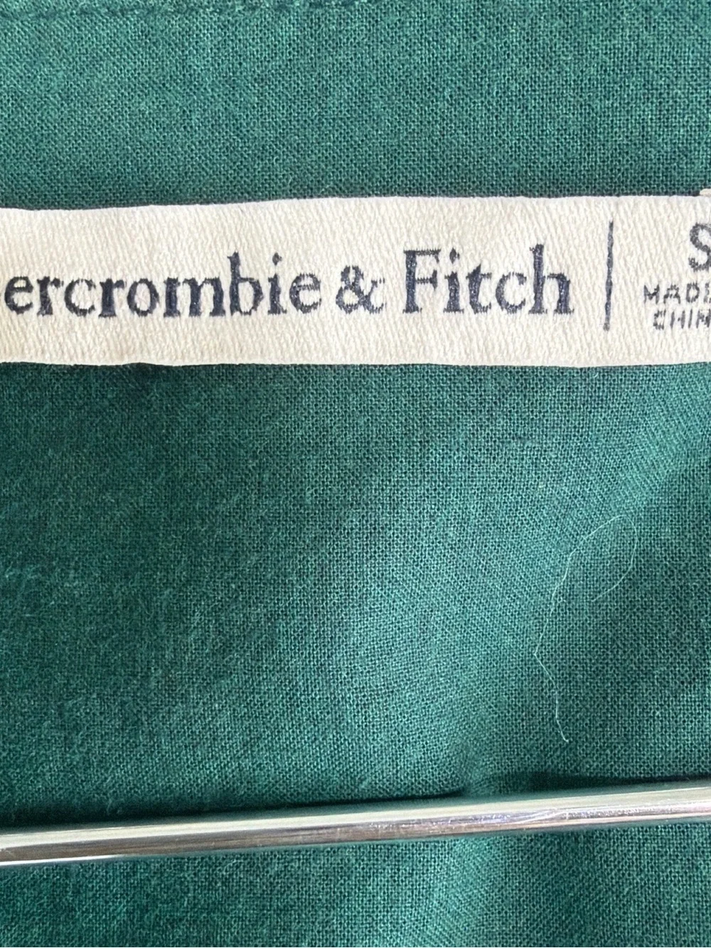 Abercrombie & Fitch Dark Teal Square-Neck Long Sleeve Top
